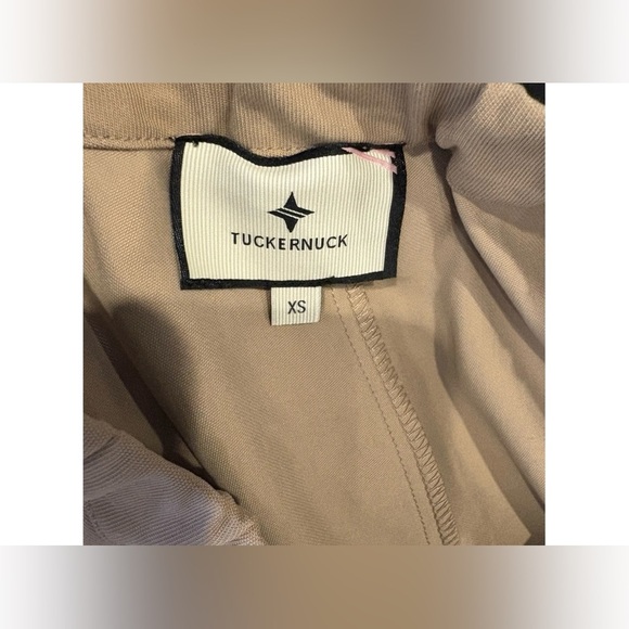 Tuckernuck Khaki Keaton Skirt XS NWT Rayon Blend Midi Neutral Slit Chic - Picture 6 of 9